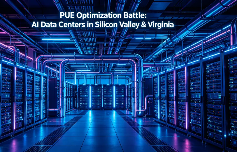 PUE Optimization Battle: AI Data Centers in Silicon Valley & Virginia